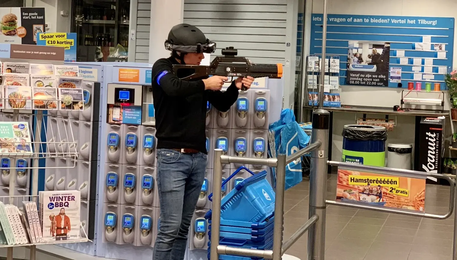 Lasergamen in de Albert Heijn