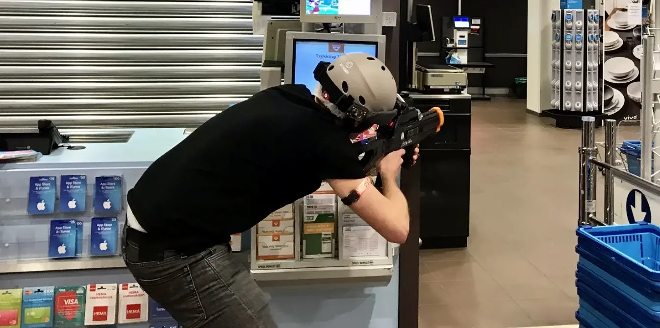 Lasergamen in de Albert Heijn