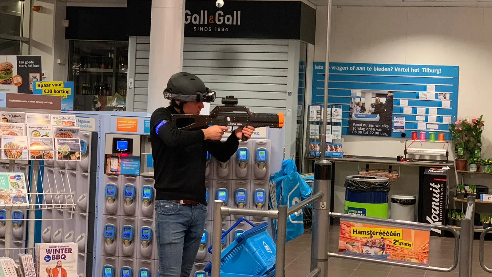 Lasergamen in de Albert Heijn